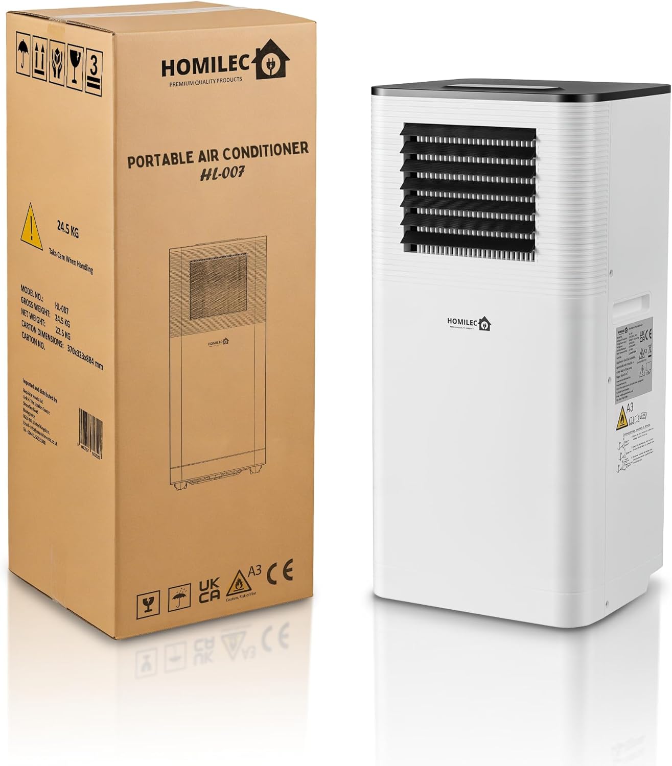 Portable Air Conditioner - 9000 BTUs, 4-in-1 Cooling, Dehumidifying, Fan and Sleep modes, 24 hr Timer, Window Kit, Class A Energy Effcient AC Unit for Office & Home