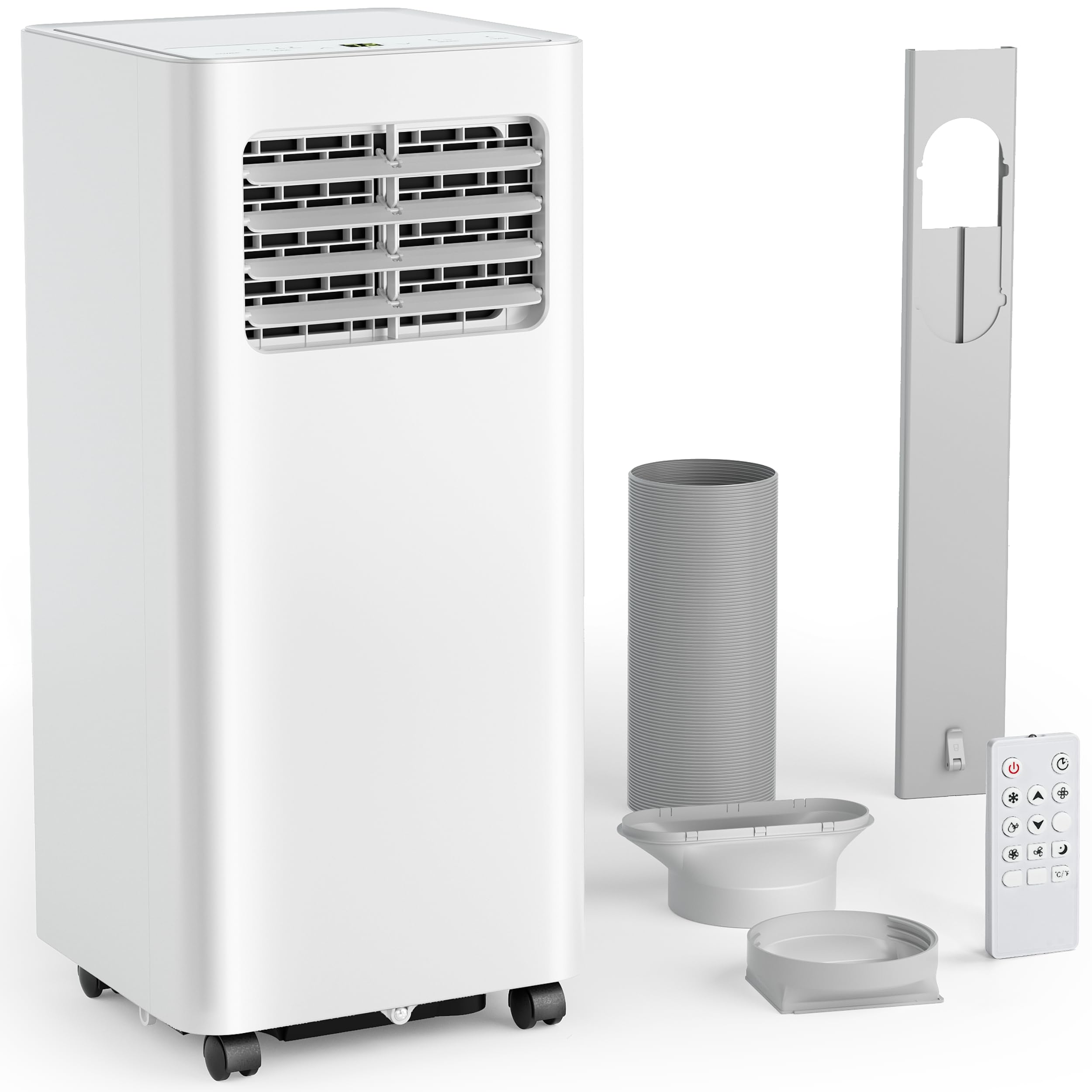 Air Conditioning Unit - Portable Air Conditioner 9000 BTU, 4-in-1 Energy Efficient Cooling & Dehumidifier, Quiet Operation, Digital Display, Window Kit, 24-Hour Timer, Covers Up to 215 sq.ft (20㎡)