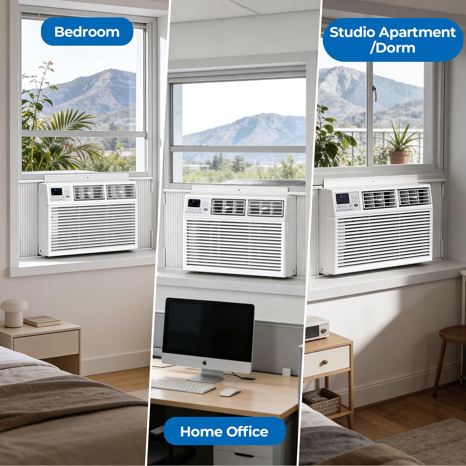 14,000 BTU Window Air Conditioner, 3-in-1 AC Unit with Dehumidifier for Large Room/Living Room Up to 700 Sq. Ft, Quiet & Energy Saving Window AC with Remote, 4 Fan Speeds, 24H Timer