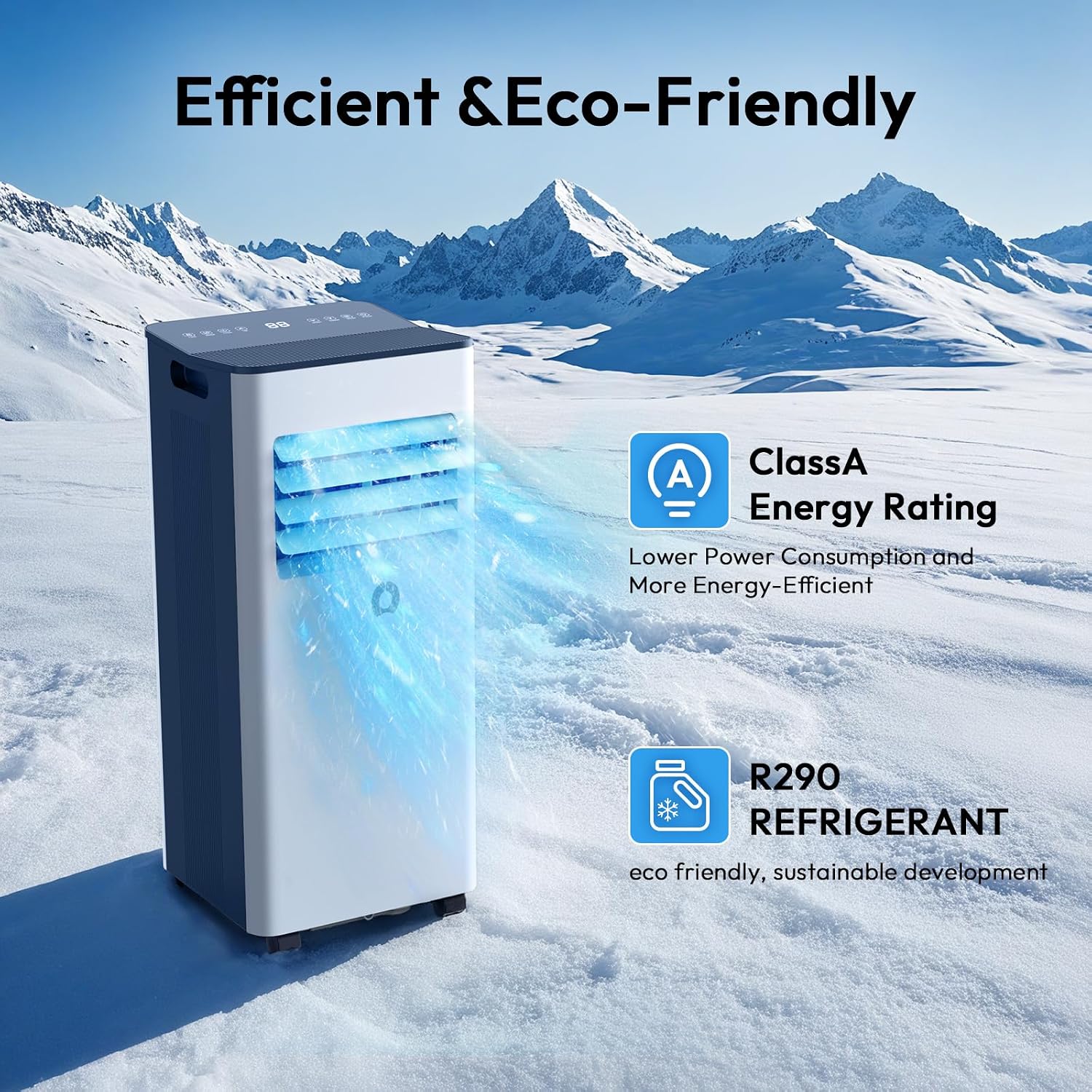 AirOrig Portable Air Conditioner, 9000 BTU Air Conditioning Unit with Cooling, Fan, Dehumidifier & Sleep Mode, Air Conditioners with Window Kit and 24H Timer for Home Bedroom Office