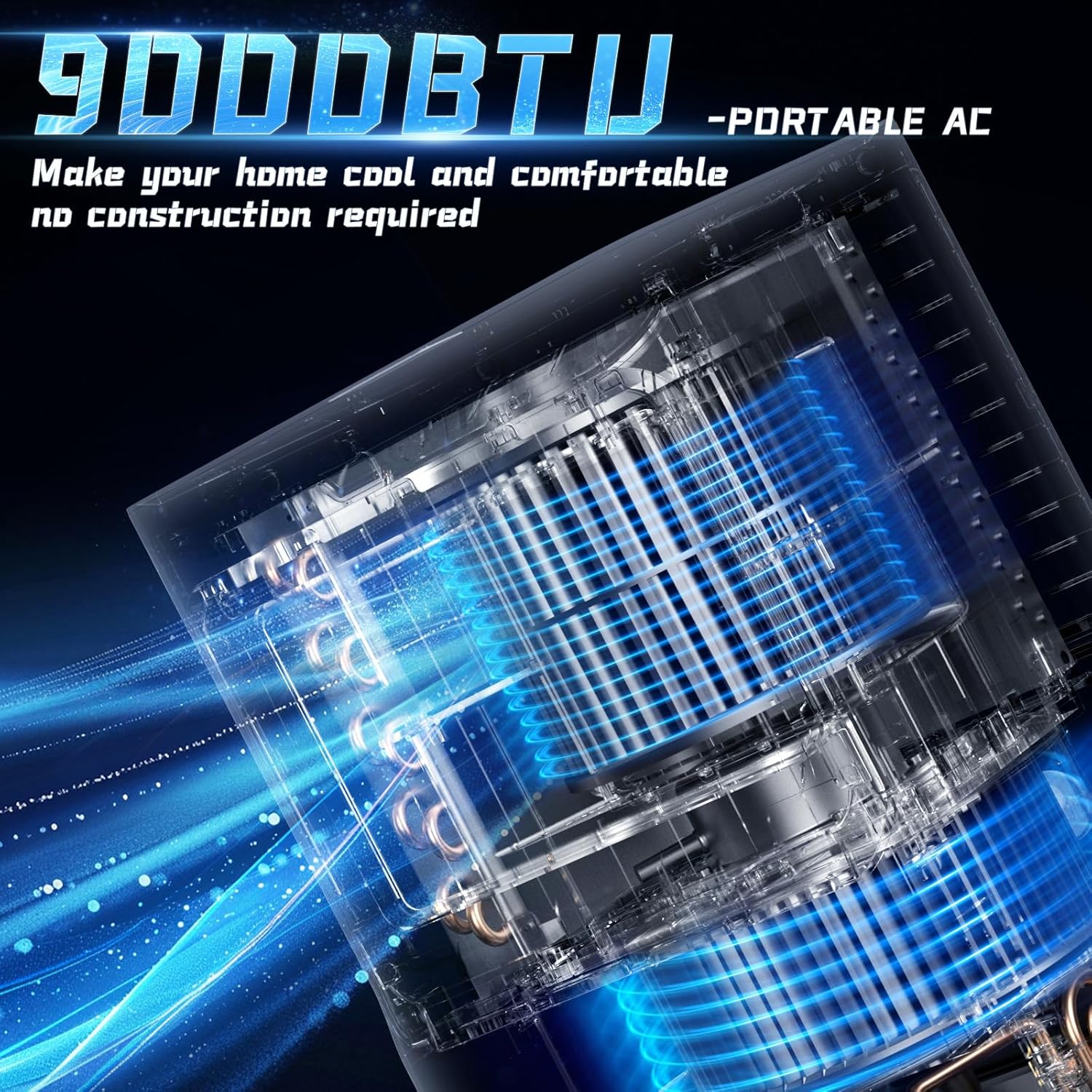 9000 BTU Air Conditioning Unit, 4-in-1 Portable Air Conditioner with Cooling, Dehumidifier, Fan, Sleep Mode, Self-Evaporation, 24H Timer for Rooms Up to 450 Sq. ft, Includes Window Seal Kit & R/C