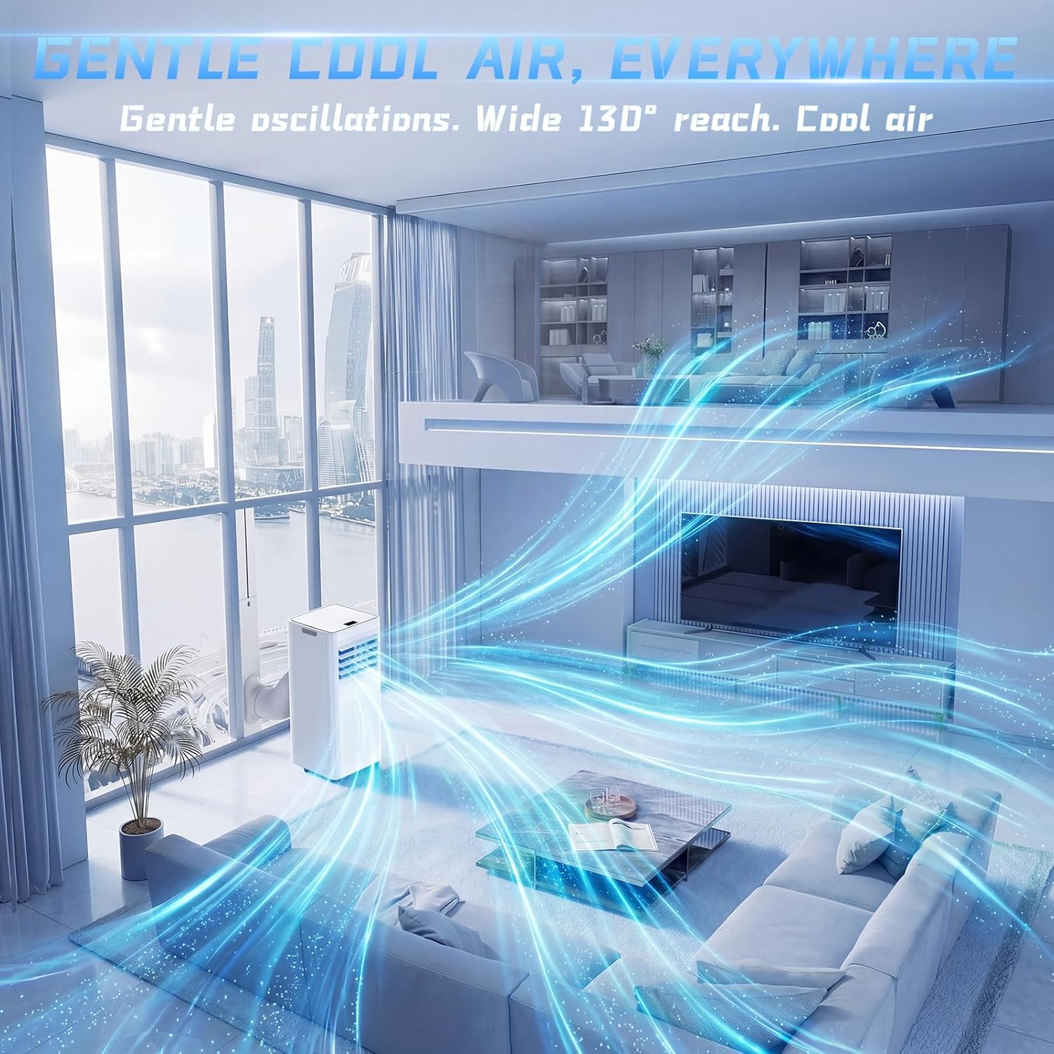 9000 BTU Air Conditioning Unit, 4-in-1 Portable Air Conditioner with Cooling, Dehumidifier, Fan, Sleep Mode, Self-Evaporation, 24H Timer for Rooms Up to 450 Sq. ft, Includes Window Seal Kit & R/C