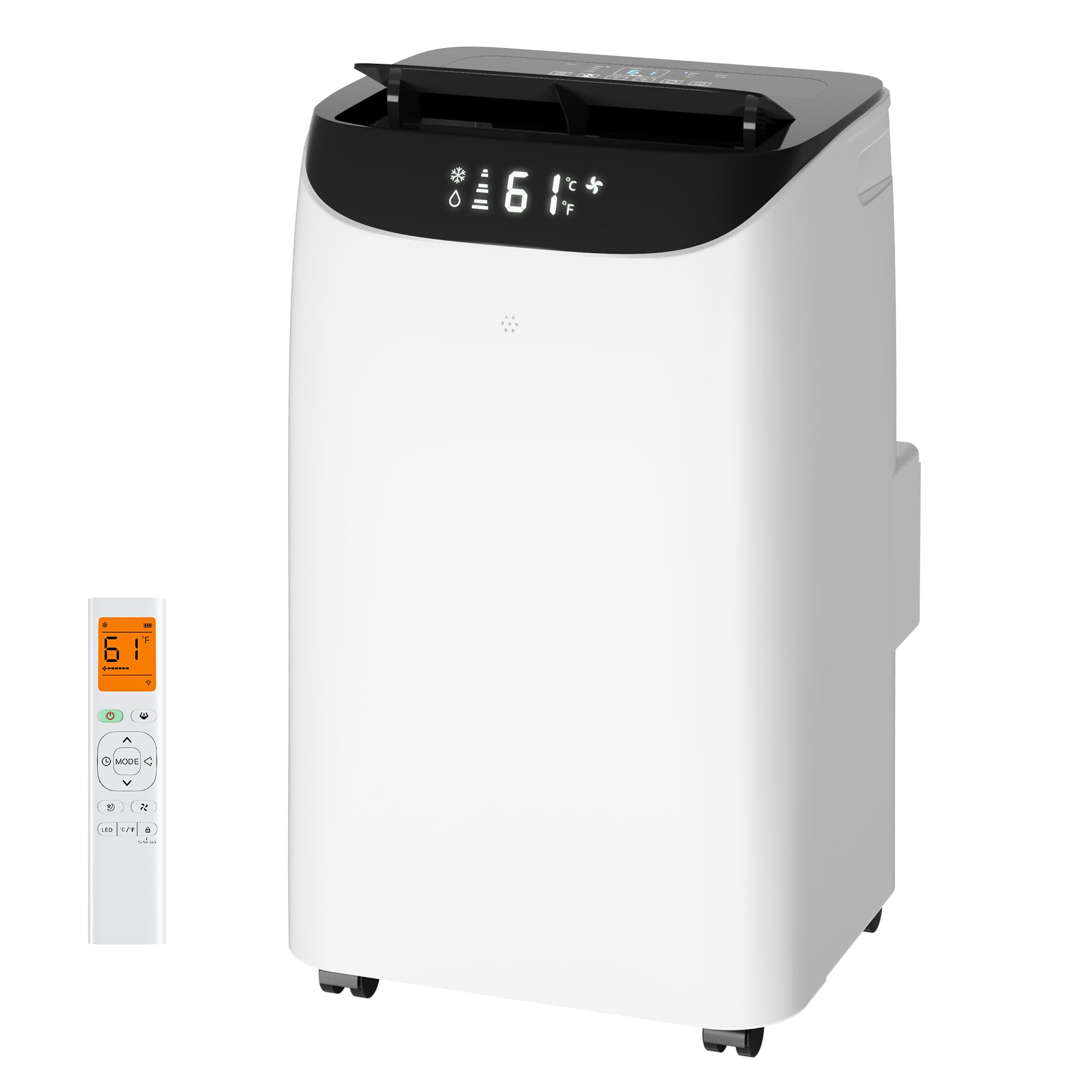 14,000 BTU Portable Air Conditioner Cools Up to 700 Sq.Ft, 3-IN-1 Energy Efficient Portable AC Unit with Remote Control & Installation Kits for Large Room, Campervan, Office, Temporary Space
