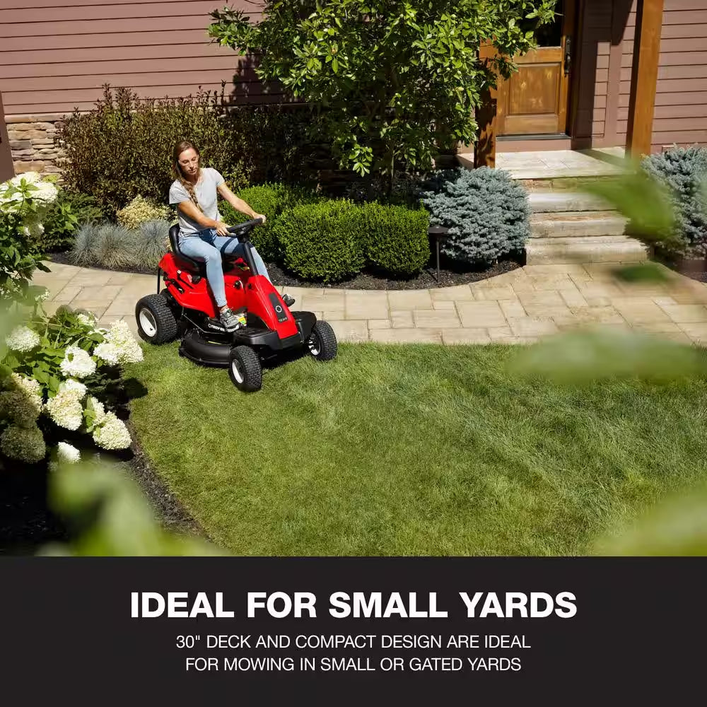 30-Inch Gas Rear Engine Riding Lawn Mower with 10.5 HP Engine, 6-Speed Manual Drive & Mulch Kit