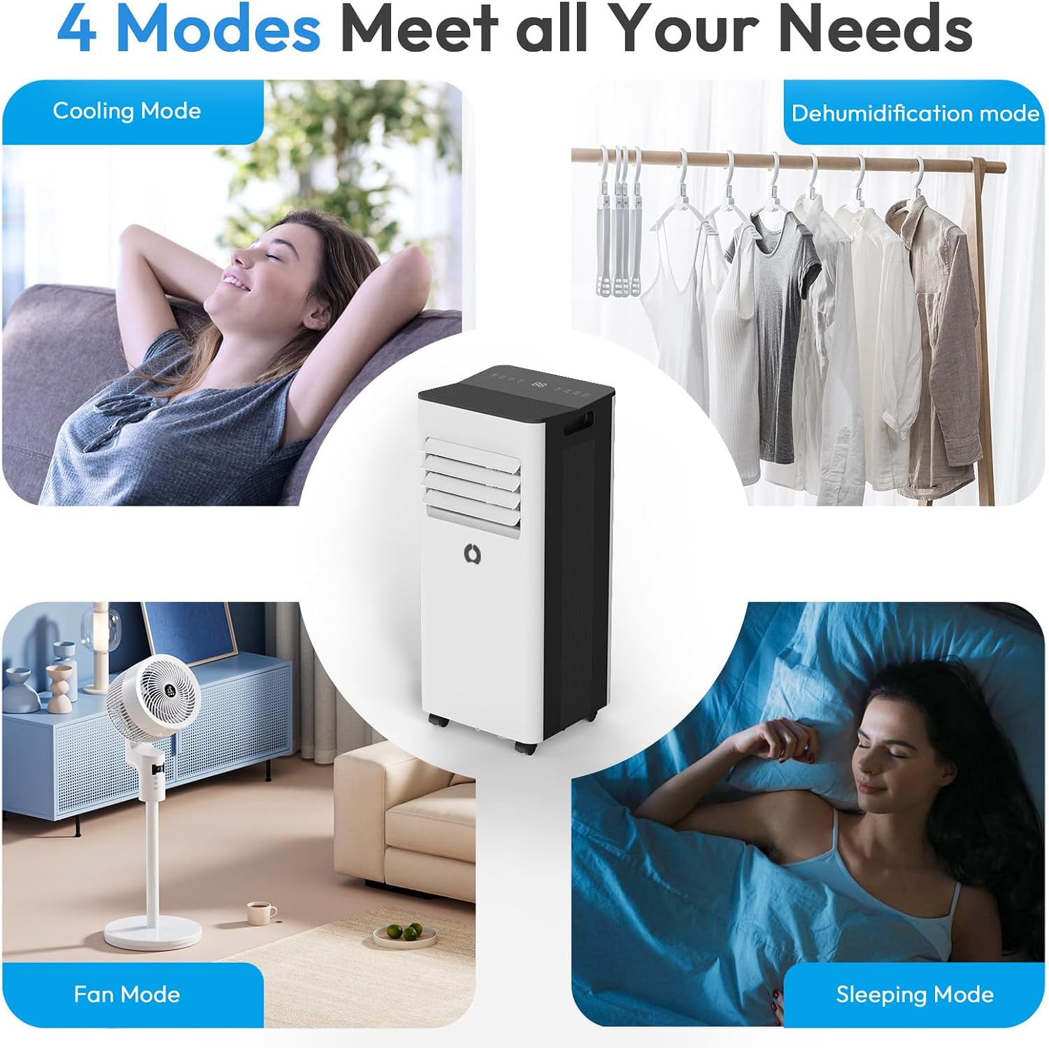 AirOrig Portable Air Conditioner, 9000 BTU Air Conditioning Unit with Cooling, Fan, Dehumidifier & Sleep Mode, Air Conditioners with Window Kit and 24H Timer for Home Bedroom Office