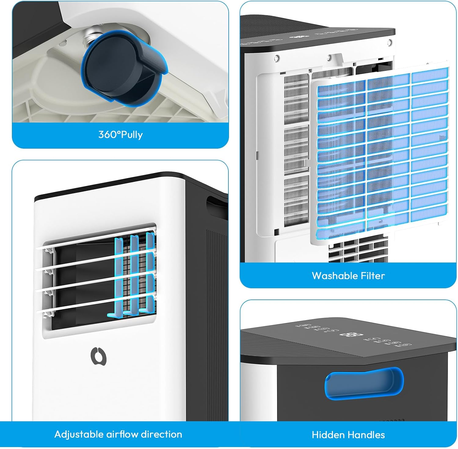 AirOrig Portable Air Conditioner, 9000 BTU Air Conditioning Unit with Cooling, Fan, Dehumidifier & Sleep Mode, Air Conditioners with Window Kit and 24H Timer for Home Bedroom Office