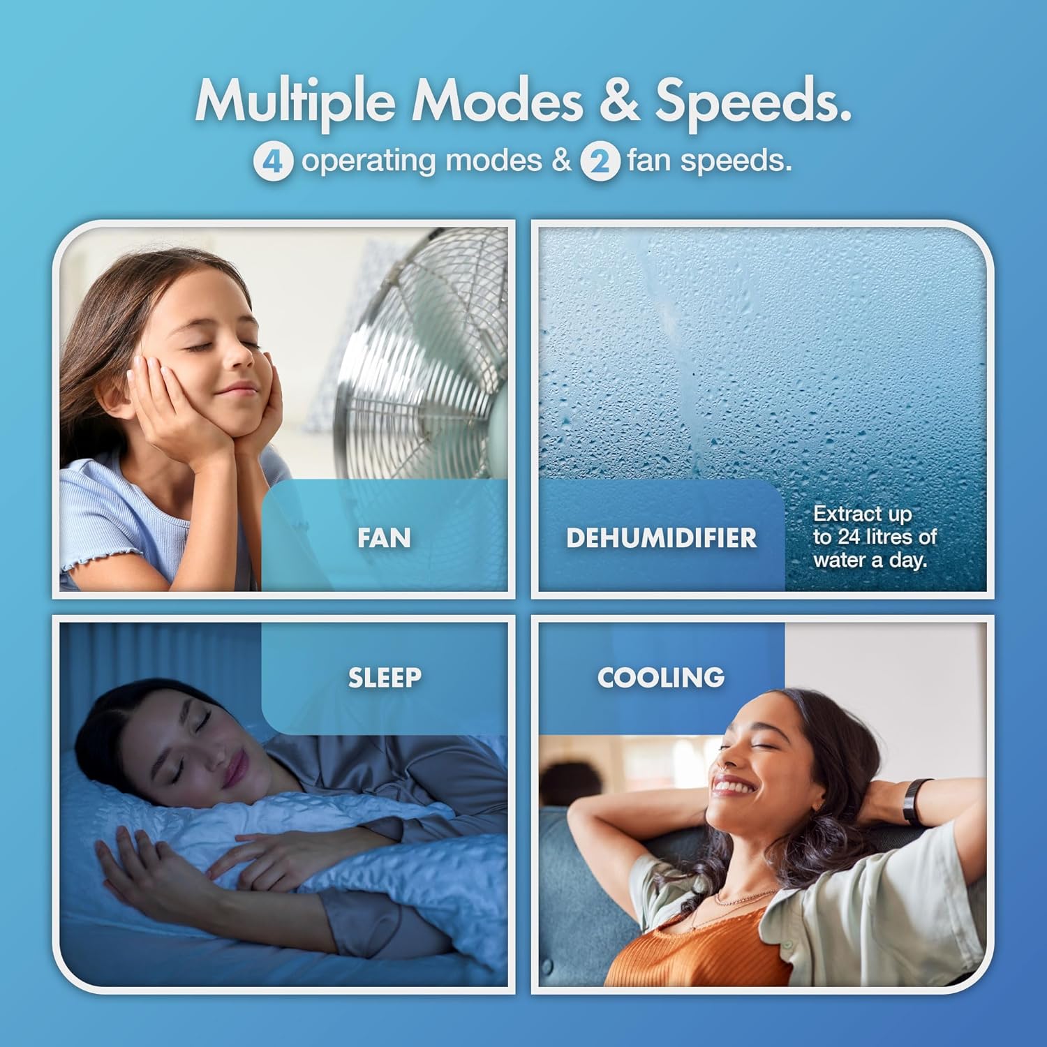 VonHaus Air Conditioning Unit 9000 BTU – Portable Air Conditioner, Dehumidifier Mode, Air Con, Window Venting Kit, Remote Control, 4 Modes, 2 Speeds, 24hr Timer, LED Display, x4 Wheels, Carry Handles