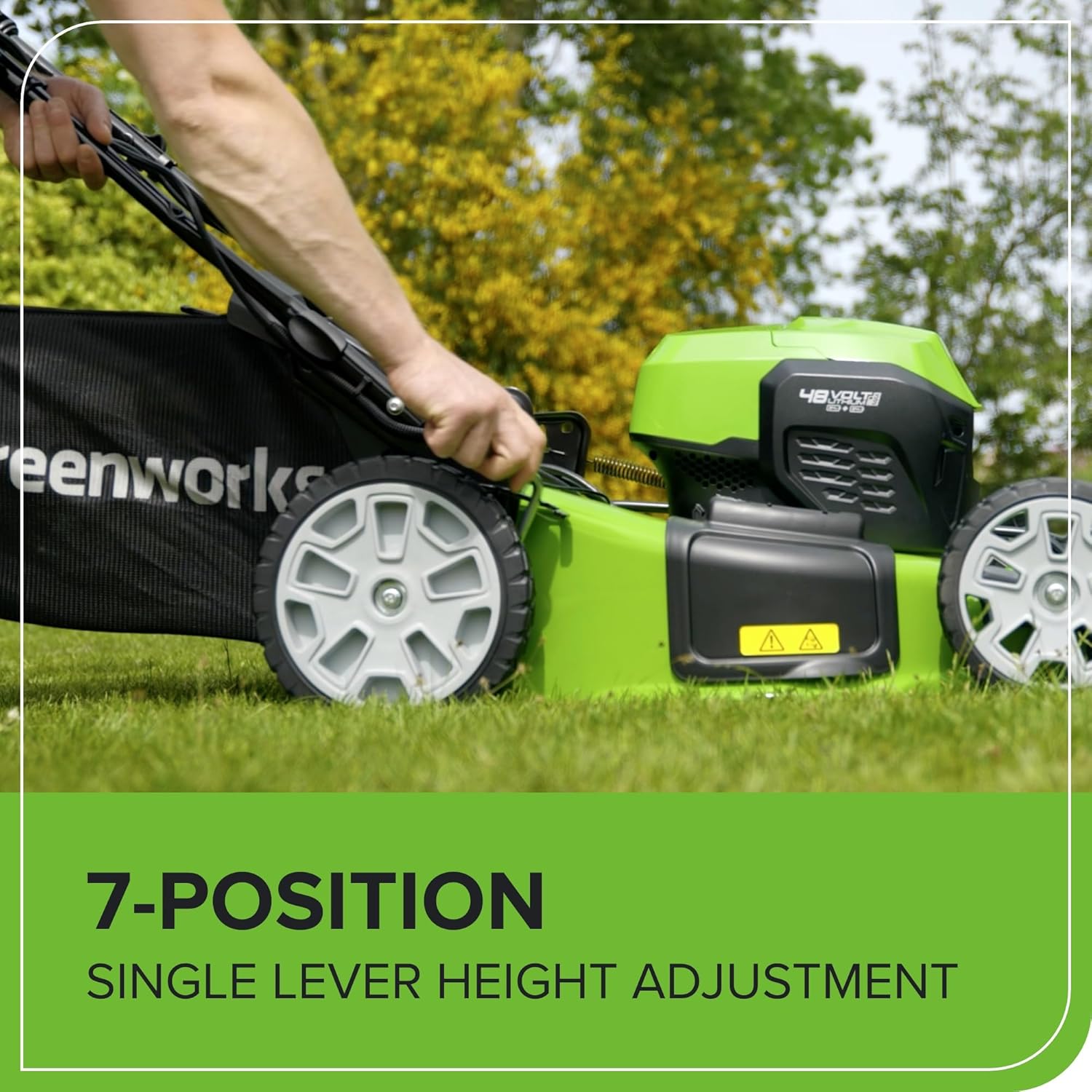 Greenworks 48V (2x24V) Self Propelled Cordless Lawnmower for Large Lawns up to 480m2, 46cm Cutting Width, 55LBag PLUS Two 4Ah Batteries and Twin Charger, 3 Year Guarantee GD24X2LM46SPK4X