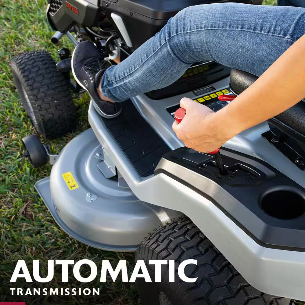 42-Inch Gas Riding Lawn Tractor with 19 HP Engine & Automatic Transmission